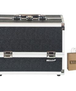 Makeup Case Vanity Storage Box with Lock and K Express Gift Bag - Black