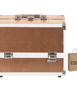 Makeup Case Vanity Storage Box with Lock and K Express Gift Bag - Peach