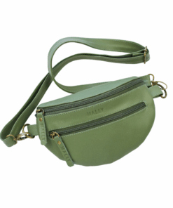 Mally Bags Genuine Bovine Leather Hand Made Waist Bum Bag - Green