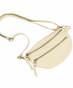 Mally Bags Genuine Bovine Leather Hand Made Waist Bum Bag - Stone