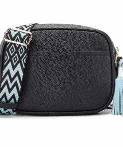 MamaMia PU Leather Classic - Women Small Crossbody Bag-No 104 (Tassel) - Black