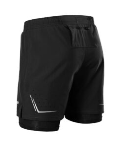 Man Sports Shorts Running Gym One-Third Shorts - Black - XL