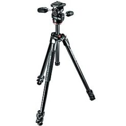 Manfrotto MK290XTA3-3W 290 Xtra Aluminum 3-Section Tripod with 3-Way Head Black