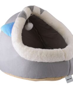 Marco Cat Plush Bed - Grey, Blue