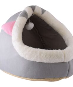 Marco Cat Plush Bed - Grey, Pink