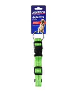 Marltons Reflective Collar Large dogs - Green