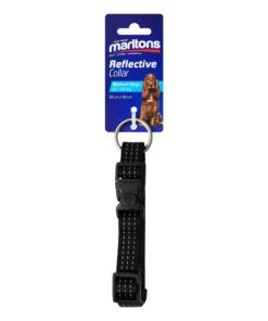 Marltons Reflective Collar Medium Dogs - Black