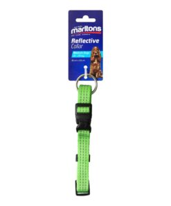 Marltons Reflective Collar Medium Dogs - Green