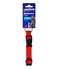 Marltons Reflective Collar Medium Dogs - Red