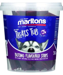Marltons Semi Moist Biltong Strips Tub 500G