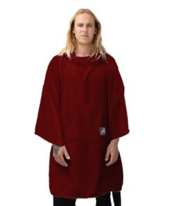 Maroon Surf Swim Changing Poncho with sleeves - Adult - S