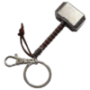 Marvel Inspired Thor Mjolnir Hammer Design Keychain - Silver/Brown