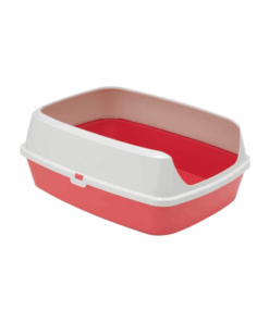 Maryloo Litter Tray with Rim - Spicy Coral