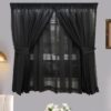 Matoc Designs CafÃ© Curtain - Double Layer - Mystic Voile - Black - Taped