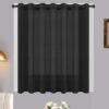 Matoc Designs CafÃ© Curtain - Single Layer - Mystic Voile - Black - Eyelet