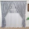Matoc Designs Curtain Set - Honeycomb Duck Egg & Mystic Voile White - Taped