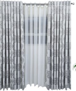 Matoc Designs Curtain Set - Swirly & Linen Textured Sheer Natural - Eyelet