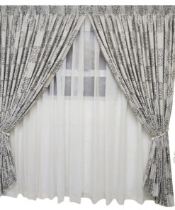 Matoc Designs Curtain Set - Swirly & Linen Textured Sheer Natural - Taped