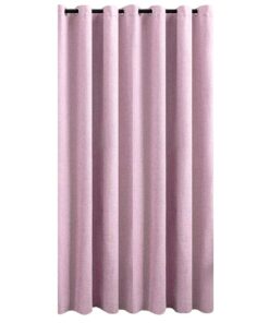 Matoc Designs Readymade Curtain -100% Blackout - Luxe Linen Look Pink-Eyelet