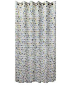 Matoc Designs Readymade Curtain - Alphabet Blue - Eyelet - Pack of 2