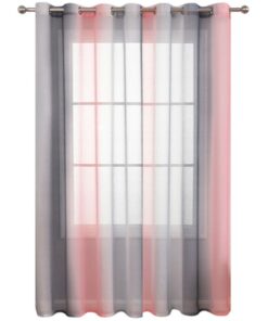 Matoc Designs Readymade Curtain - Gradient Pink Grey Voile - Eyelet