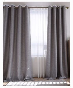 Matoc Readymade Curtain 285cmWx221cmH -Textured -Eyelet -SelfLined -Grey