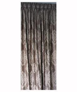 Matoc Readymade Curtain -Floral 230cmWx250cmH -Taped -Lined -Brown