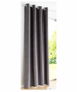 Matoc Readymade Curtain - Velvet - Eyelet-Lined - Grey - 230cm W x 221cm H