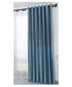 Matoc Readymade Curtain -Velvet -Eyelet-Lined -LightBlue -230cm W x 221cm H