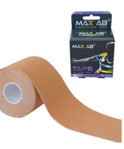 Max Ab Kinesiology Tape, Athletic and Therapeutic Sports Tape - 5cm x 5m - Beige