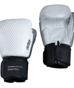 May Thai Leather Gloves 500 - White/Silver - 12 oz