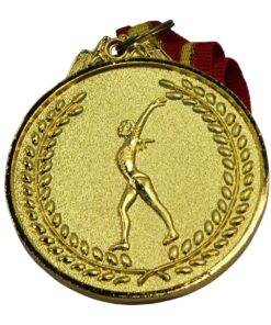 Medal - Gymnastics Alloy Metal Medal with Ribbon - 60mm Diameter - Gold - 10 Pack