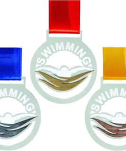 Medals Swimming Clear Plexiglass with Gold, Silver & Bronze (36 Units)