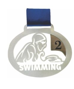 Medals Swimming Clear with Silver - 40 Per Pack
