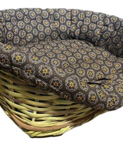 Medium Basket Dog Bed with Cushion - Brown