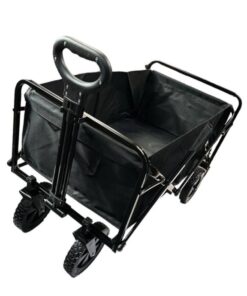 Medium Portable Beach, Hiking, Camping, Shopping Trolley/Wagon - Black