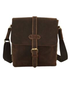 Medium Size Side Stitched Leather Shoulder Bag - Unisex