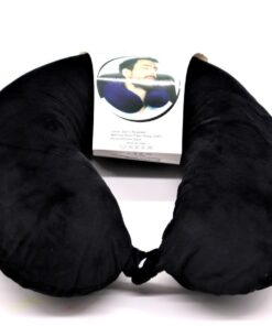 Memory Foam Neck Support Travel Pillow - U Shape Pillow - Black