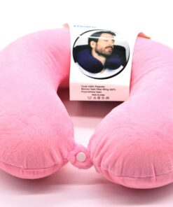 Memory Foam Neck Support Travel Pillow - U Shape Pillow - Pink