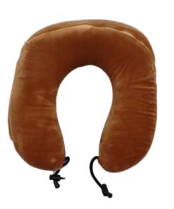 Memory Foam Neck Support Travel Pillow - U Shaped Travel Pillow - Brown