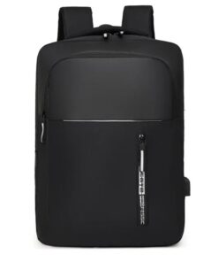 Men Backpack Laptop 15.6 Inch Casual Computer Back Pack Men USB Charging - Black