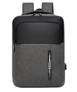 Men Backpack Laptop 15.6 Inch Casual Computer Back Pack Men USB Charging - Dark Grey