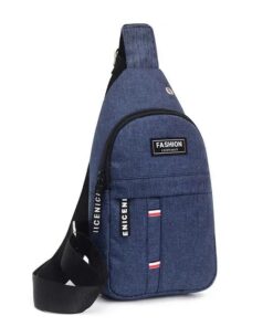 Men Casual Chest Travel Sport Cross Body Bag - Blue