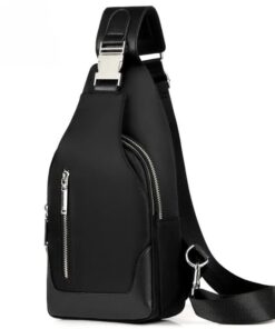 Men Chest Bag Outdoor Leisure Messenger Bag - Navy - Black
