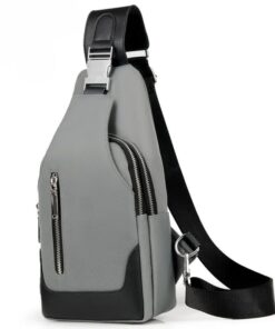 Men Chest Bag Outdoor Leisure Messenger Bag - Navy - Grey