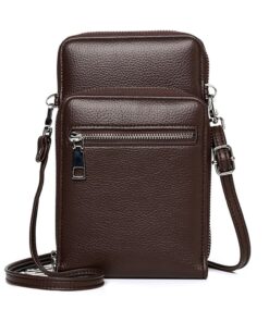 Men Crossbody Leather Messenger Bag Cellphone Holster Pouch Wallet â Brown