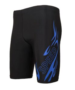 Men Flame Pattern Trunks Waterproof Quick-Dry Swimsuit Shorts Dive Swimming - Blue - M
