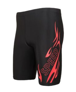 Men Flame Pattern Trunks Waterproof Quick-Dry Swimsuit Shorts Dive Swimming - Red - L