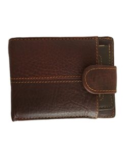 Men Leather Wallet With Removable Slim Card Wallet - Coffee
