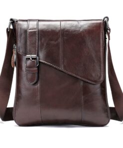 Men Small Genuine Leather Messenger-Shoulder Bag